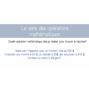 Le sens des opérations