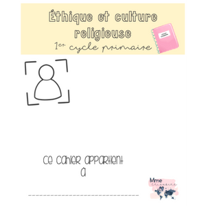 Cahier d'éthique et culture religieuse