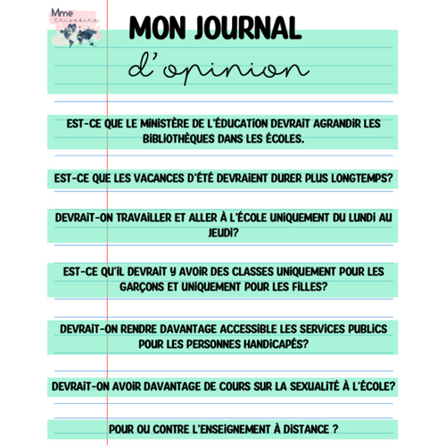 Mon journal d'opinions