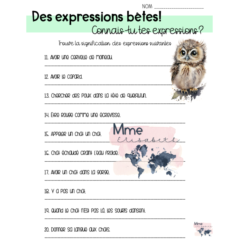 Connais-tu tes expressions?