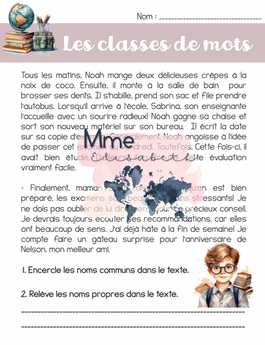 Les classes de mots