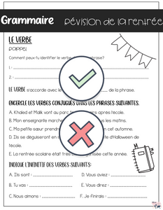 Ma révision de grammaire de la rentrée