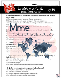 La Belle Époque QCM